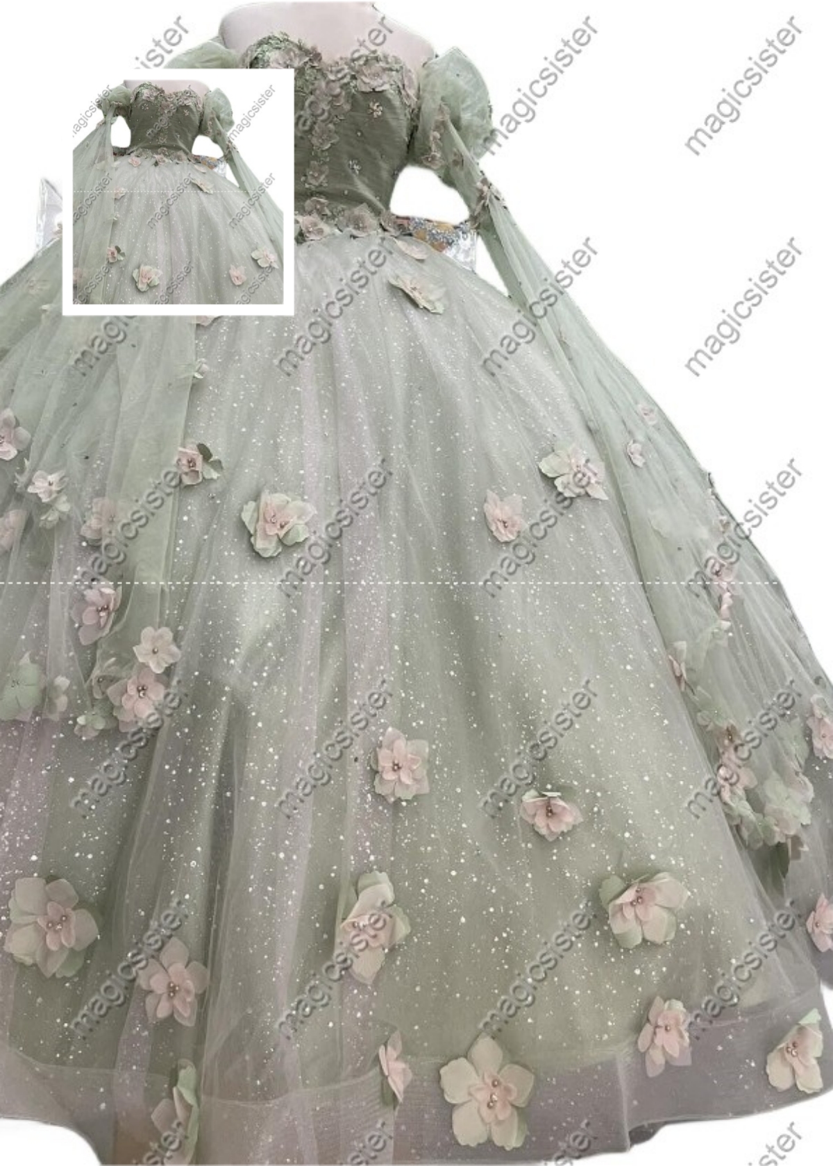 Factory Wholesale TopSelling Green System Quinceanera Dress