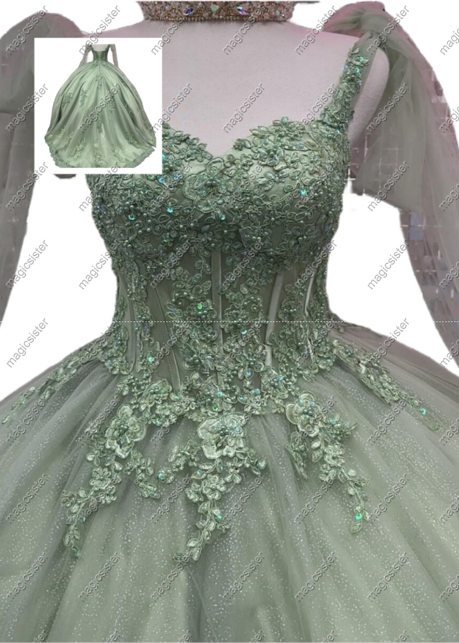 Factory Wholesale TopSelling Green System Quinceanera Dress