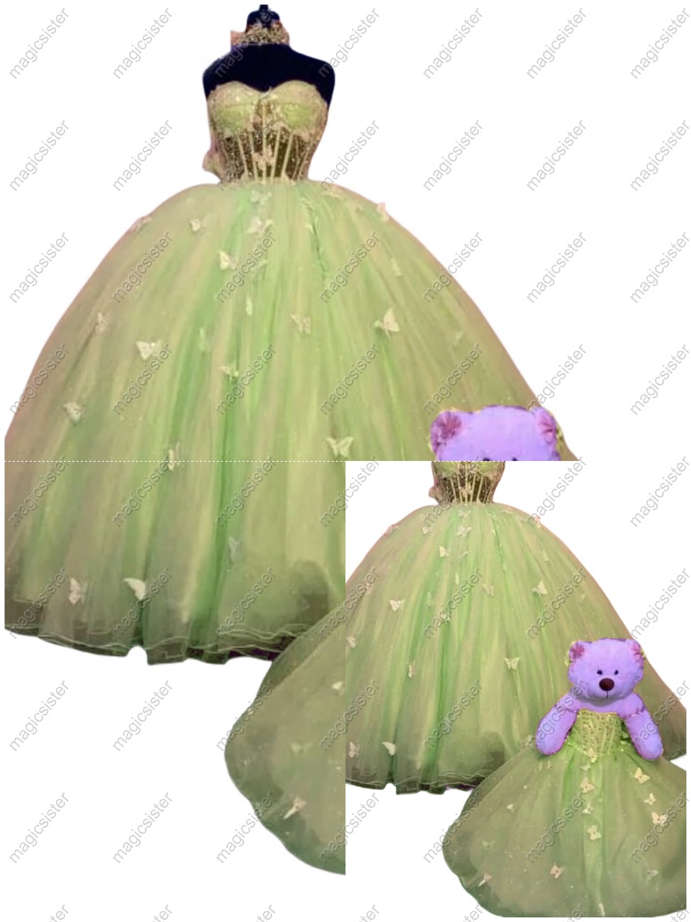 Sage Hotselling Matching Barbie and Bear Dress