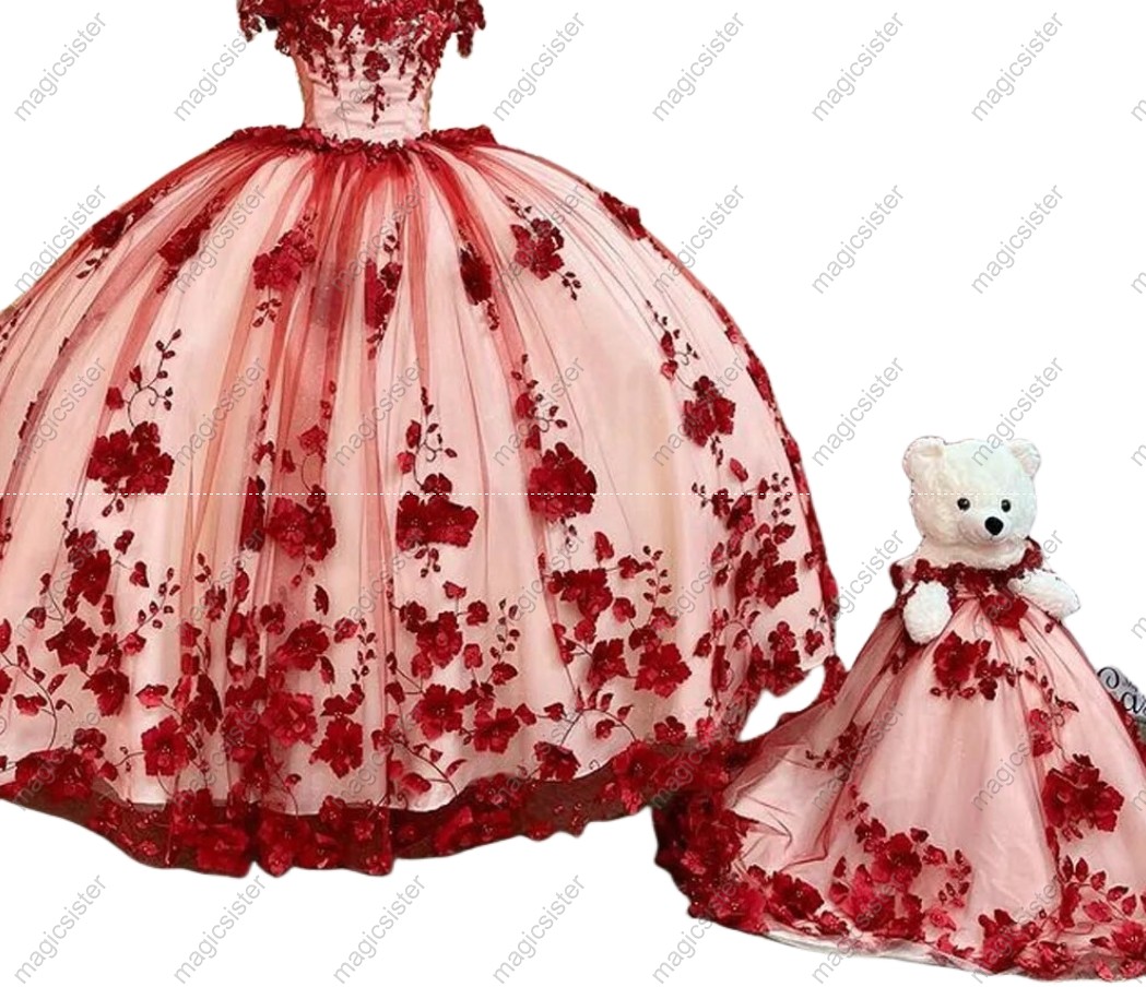 Factory Wholesale Hotselling Matching Barbie and Bear Dress