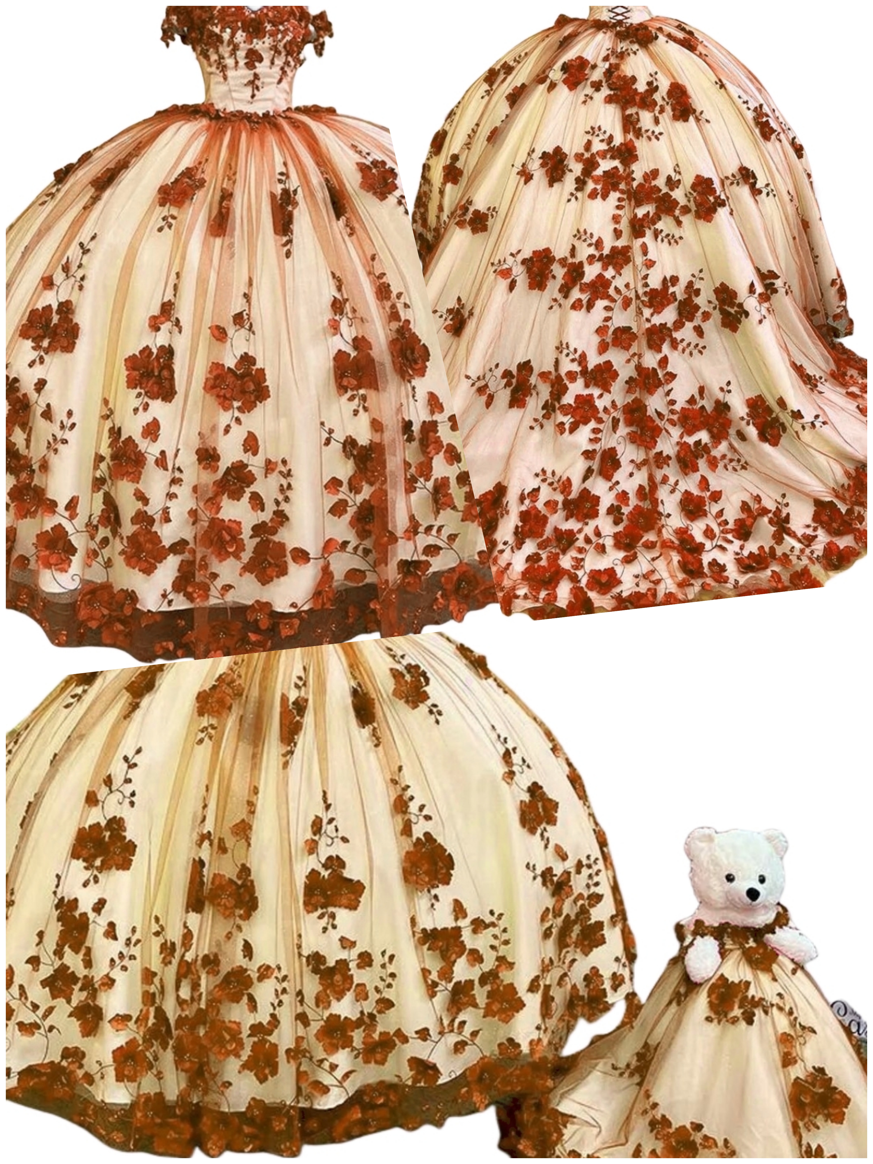 Factory Wholesale Hotselling Matching Barbie and Bear Dress