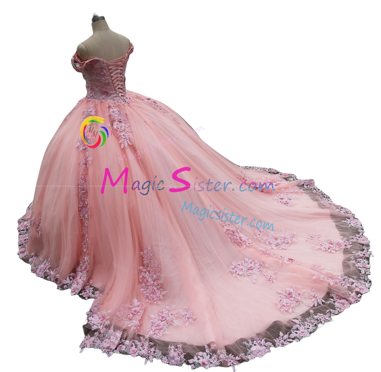 Blush Factory Wholesale Elegant Flowers Quinceanera Dress