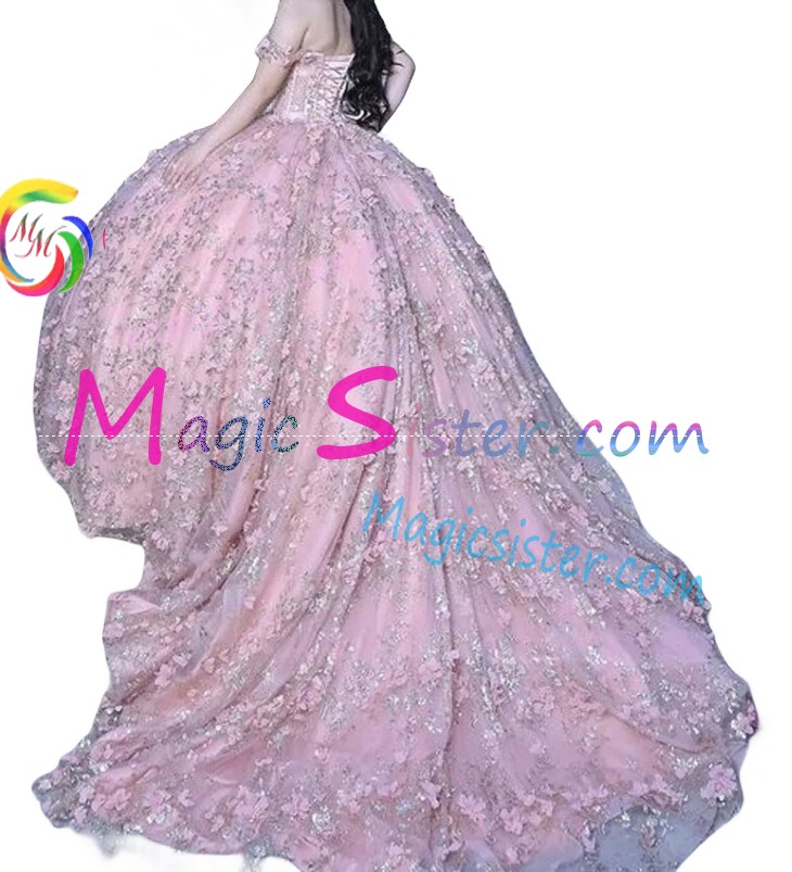 Blush Sparkly Instock Factory Wholesale Quinceanera Dress