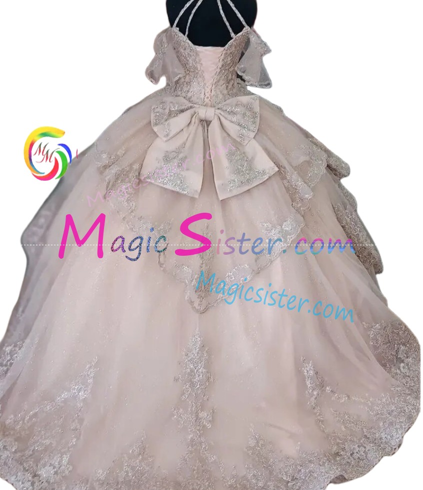 Blush Sparkly Instock Factory Wholesale Quinceanera Dress