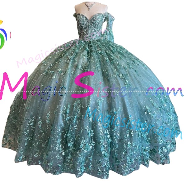 Superhot Sage Quinceanera Dress