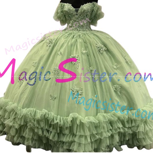 Beautiful TopSelling Sage Quinceanera Dres