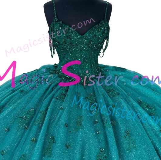 Emerald Green Luxury Topselling Quinceanera Dress