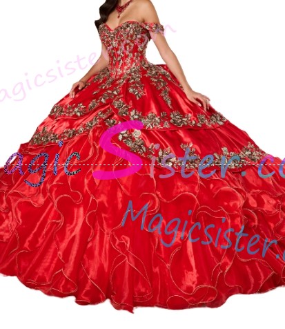 Hotselling Embroidery Charro Quinceanera Dress