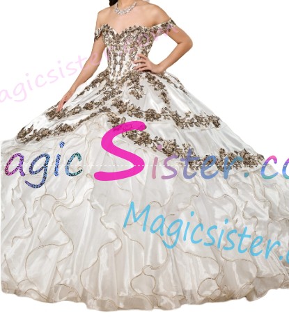 Hotselling Embroidery Charro Quinceanera Dress