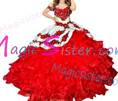 Hotselling Embroidery Charro Quinceanera Dress