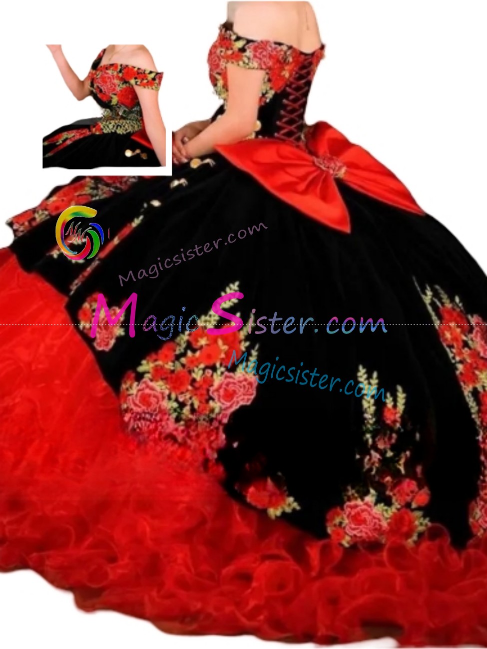 Hotselling Embroidery Charro Quinceanera Dress