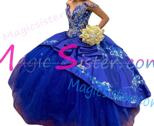 Beautiful Embroidery Charro Quinceanera Dress