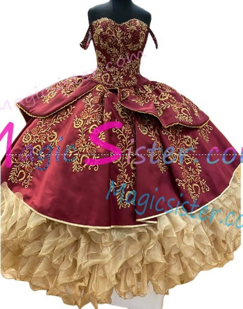 Beautiful Embroidery Charro Quinceanera Dress