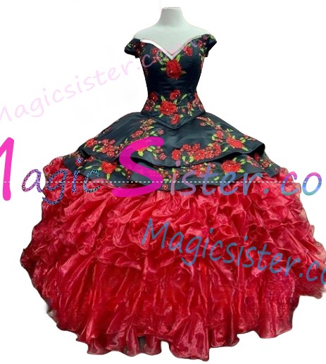 Beautiful Embroidery Charro Quinceanera Dress