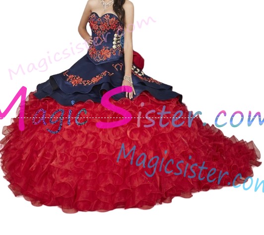 Beautiful Embroidery Charro Quinceanera Dress
