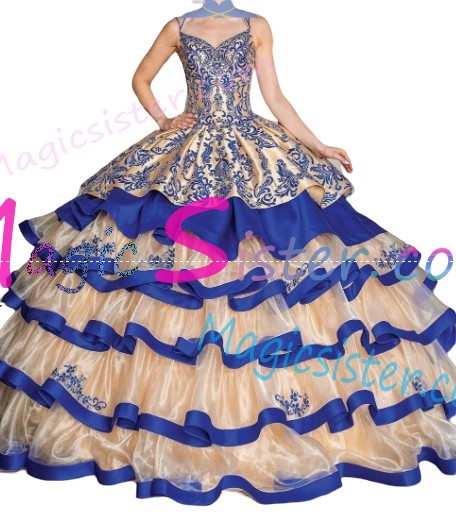 Beautiful Embroidery Charro Quinceanera Dress