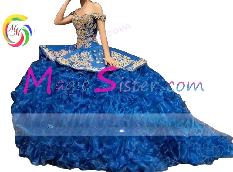 Beautiful Embroidery Charro Quinceanera Dress