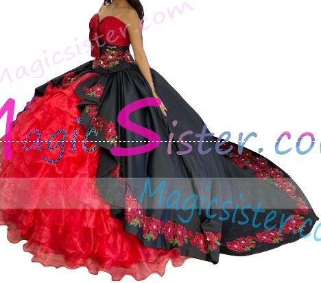 Beautiful Embroidery Charro Quinceanera Dress
