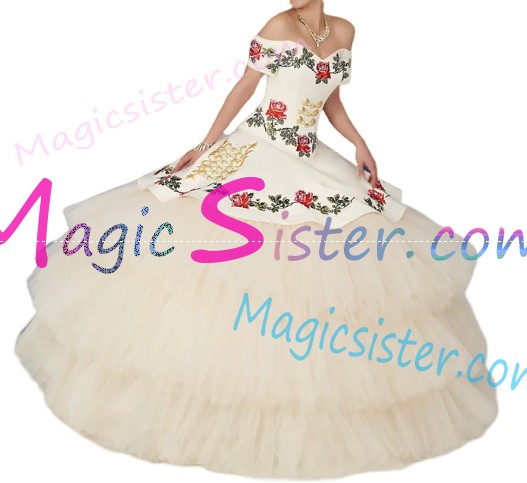Beautiful Embroidery Charro Quinceanera Dress