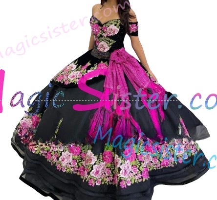 Beautiful Embroidery Charro Quinceanera Dress