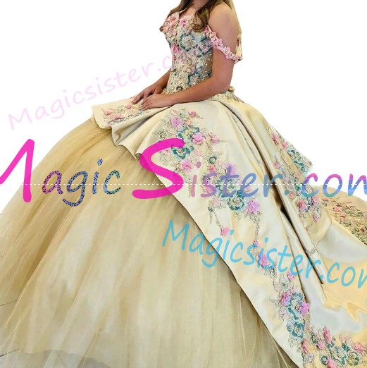 Beautiful Embroidery Charro Quinceanera Dress