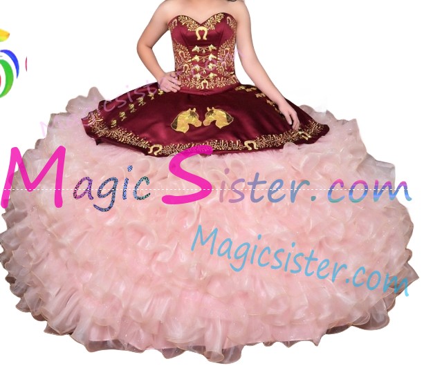Beautiful Embroidery Charro Quinceanera Dress