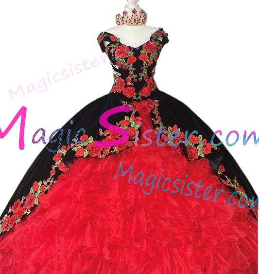 Beautiful Embroidery Charro Quinceanera Dress