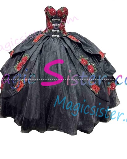 Hot Selling Embroidery Charro Quinceanera Dress