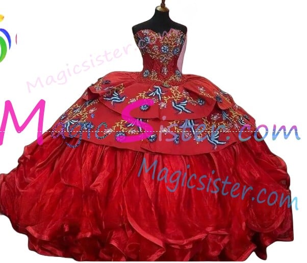 Hotselling Embroidery Charro Quinceanera Dress