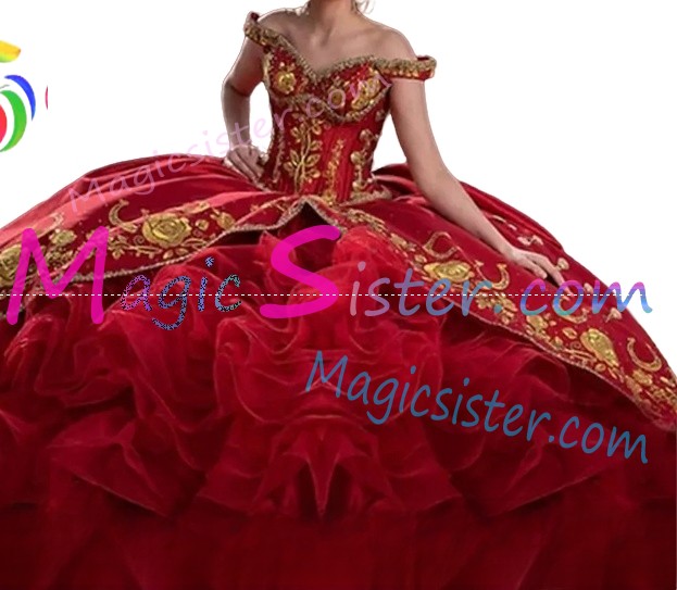 Hotselling Embroidery Charro Quinceanera Dress