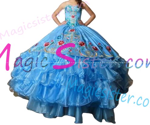Hotselling Embroidery Charro Quinceanera Dress