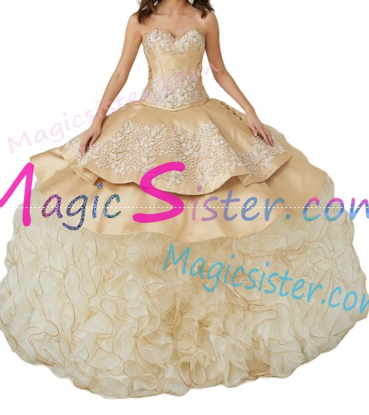 Instock Embroidery Charro Quinceanera Dress