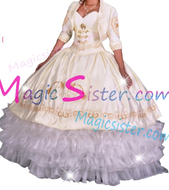Instock Embroidery Charro Quinceanera Dress