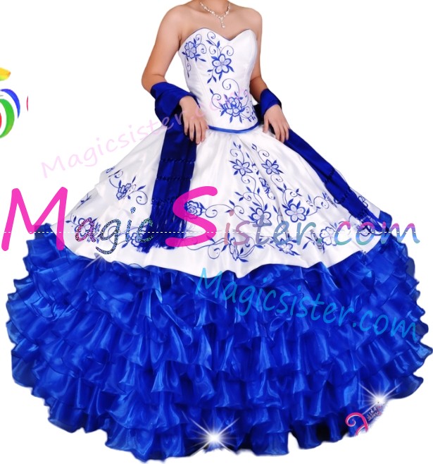 Instock Embroidery Charro Quinceanera Dress