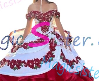 Instock Embroidery Charro Quinceanera Dress