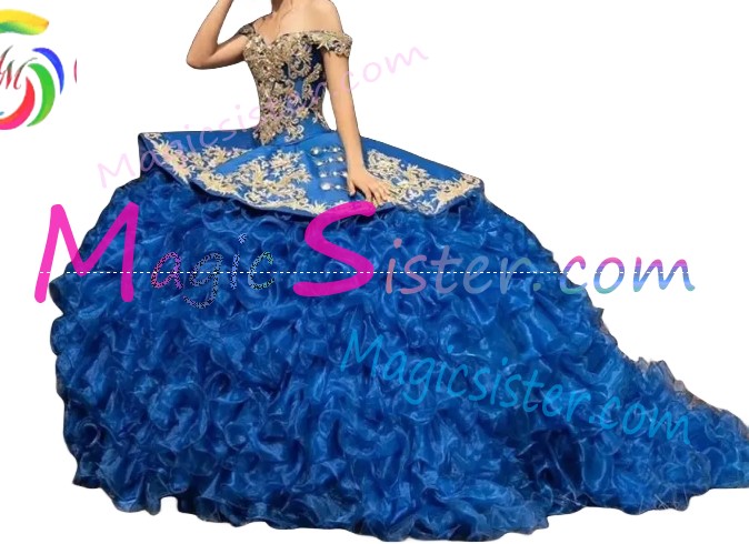 Beautiful Embroidery Charro Quinceanera Dress