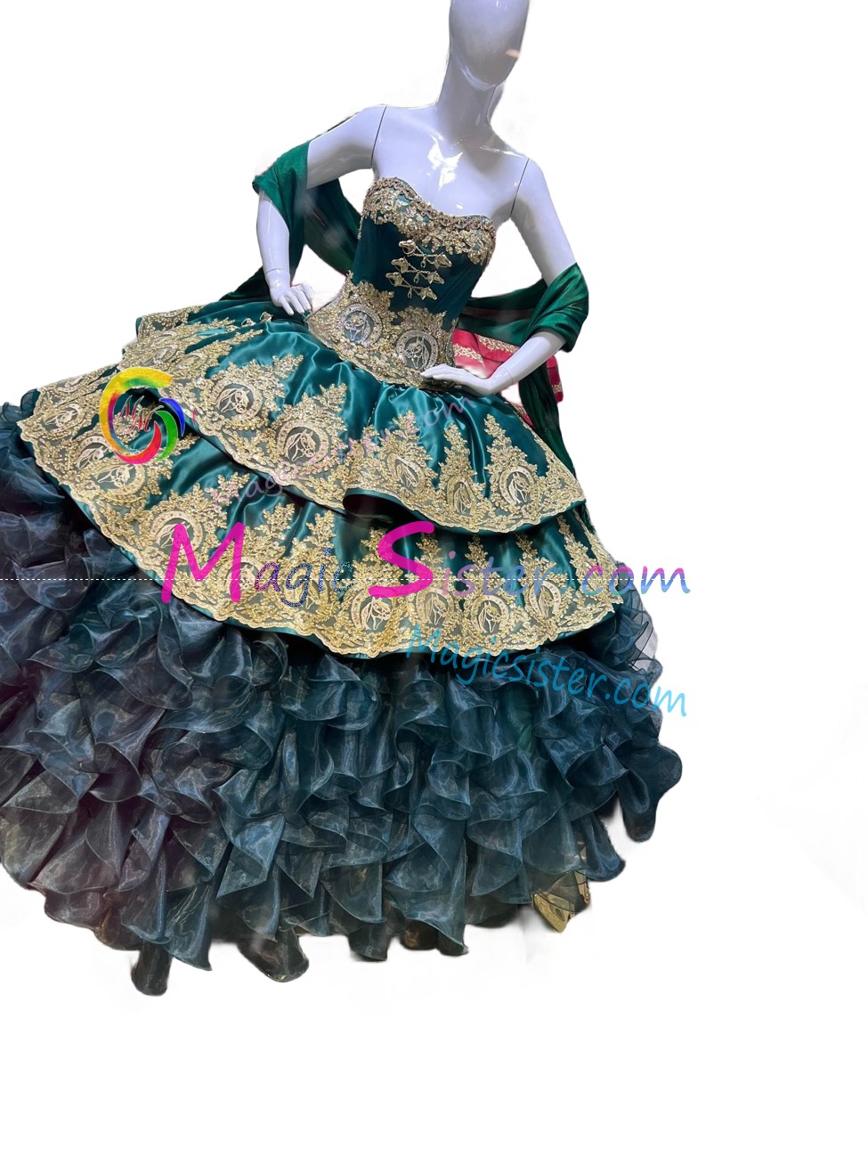 Beautiful Embroidery Charro Quinceanera Dress