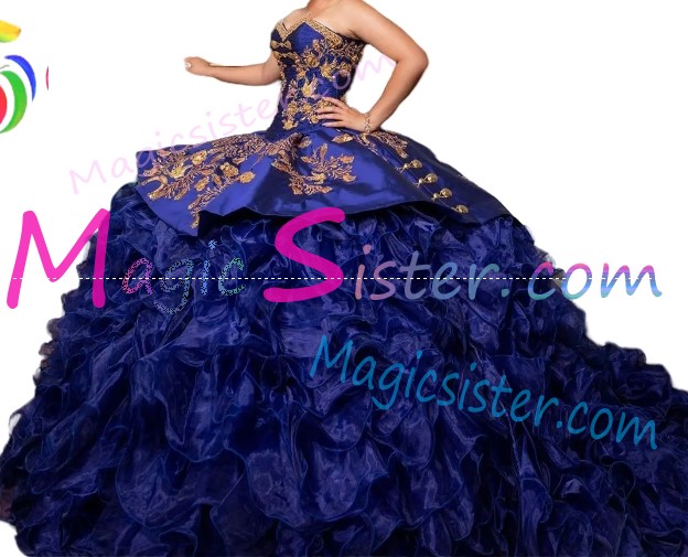 Beautiful Embroidery Charro Quinceanera Dress