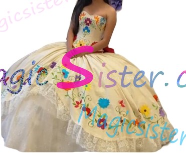Beautiful Embroidery Charro Quinceanera Dress