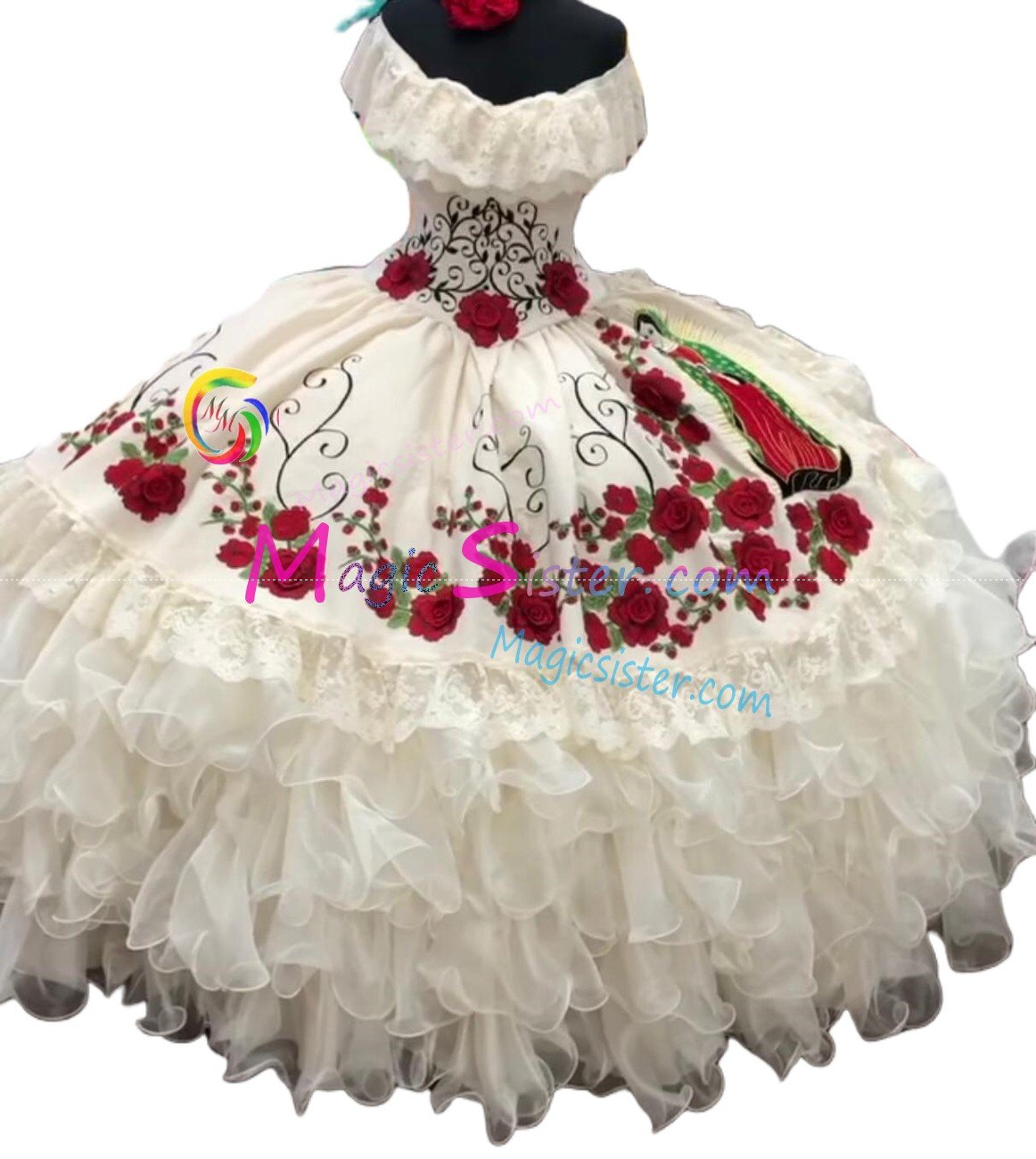 Beautiful Embroidery Charro Quinceanera Dress