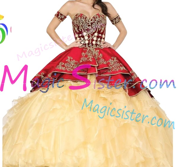 Beautiful Embroidery Charro Quinceanera Dress