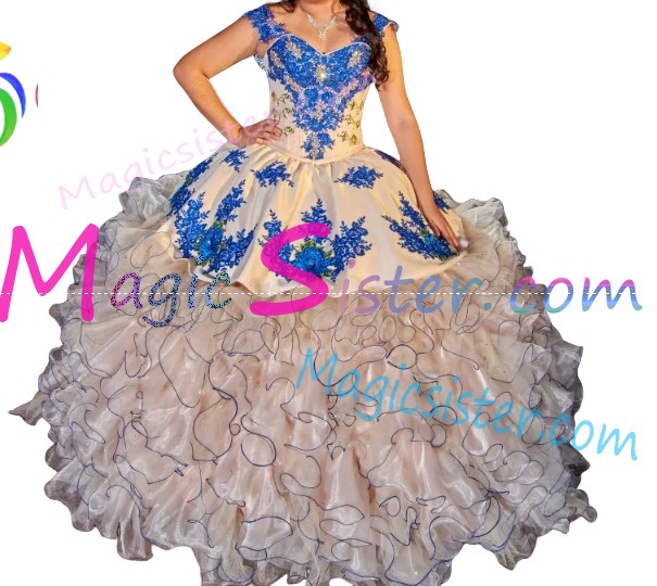 Beautiful Embroidery Charro Quinceanera Dress