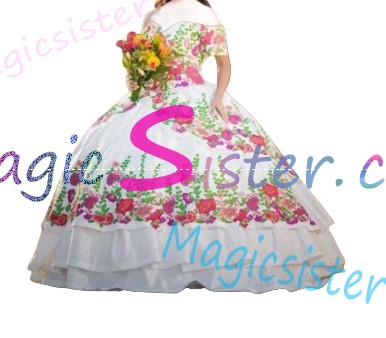 Beautiful Embroidery Charro Quinceanera Dress