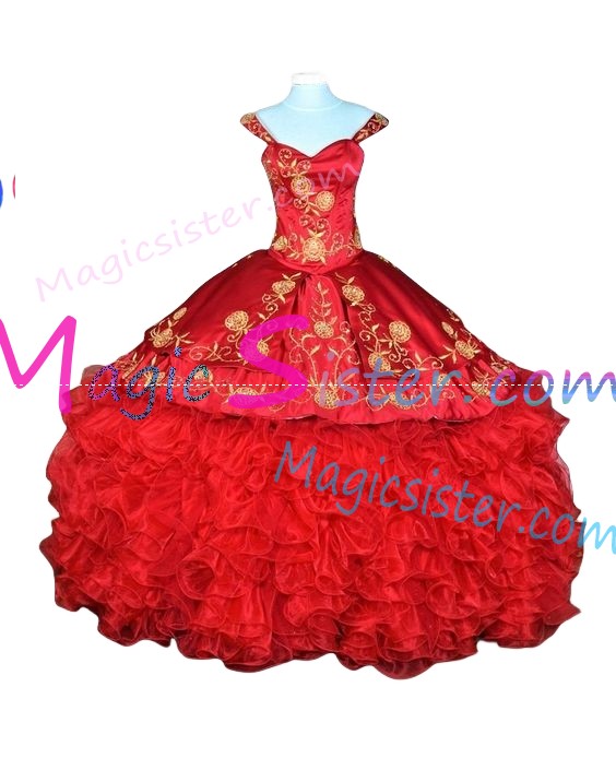 Beautiful Embroidery Charro Quinceanera Dress