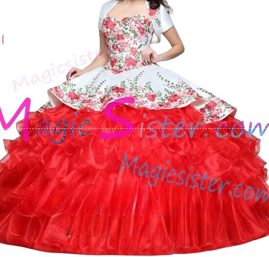 Beautiful Embroidery Charro Quinceanera Dress