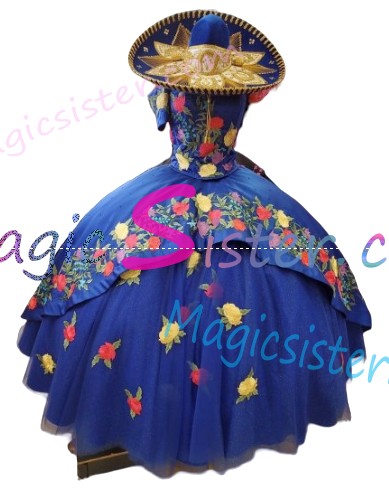 Beautiful Embroidery Charro Quinceanera Dress