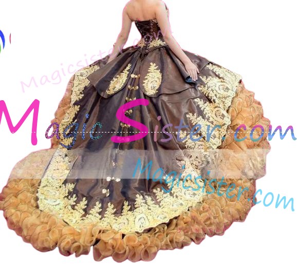Beautiful Embroidery Charro Quinceanera Dress