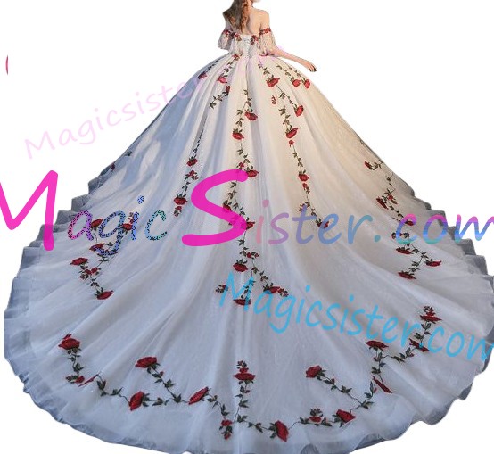 Beautiful Embroidery Charro Quinceanera Dress