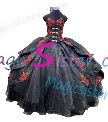Beautiful Embroidery Charro Quinceanera Dress