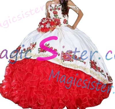 Beautiful Embroidery Charro Quinceanera Dress